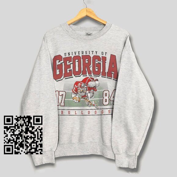 1784 University of Georgia Bulldogs Football Sweatshirt, Retro NCAA Shirt Tee - Picture 1 of 2